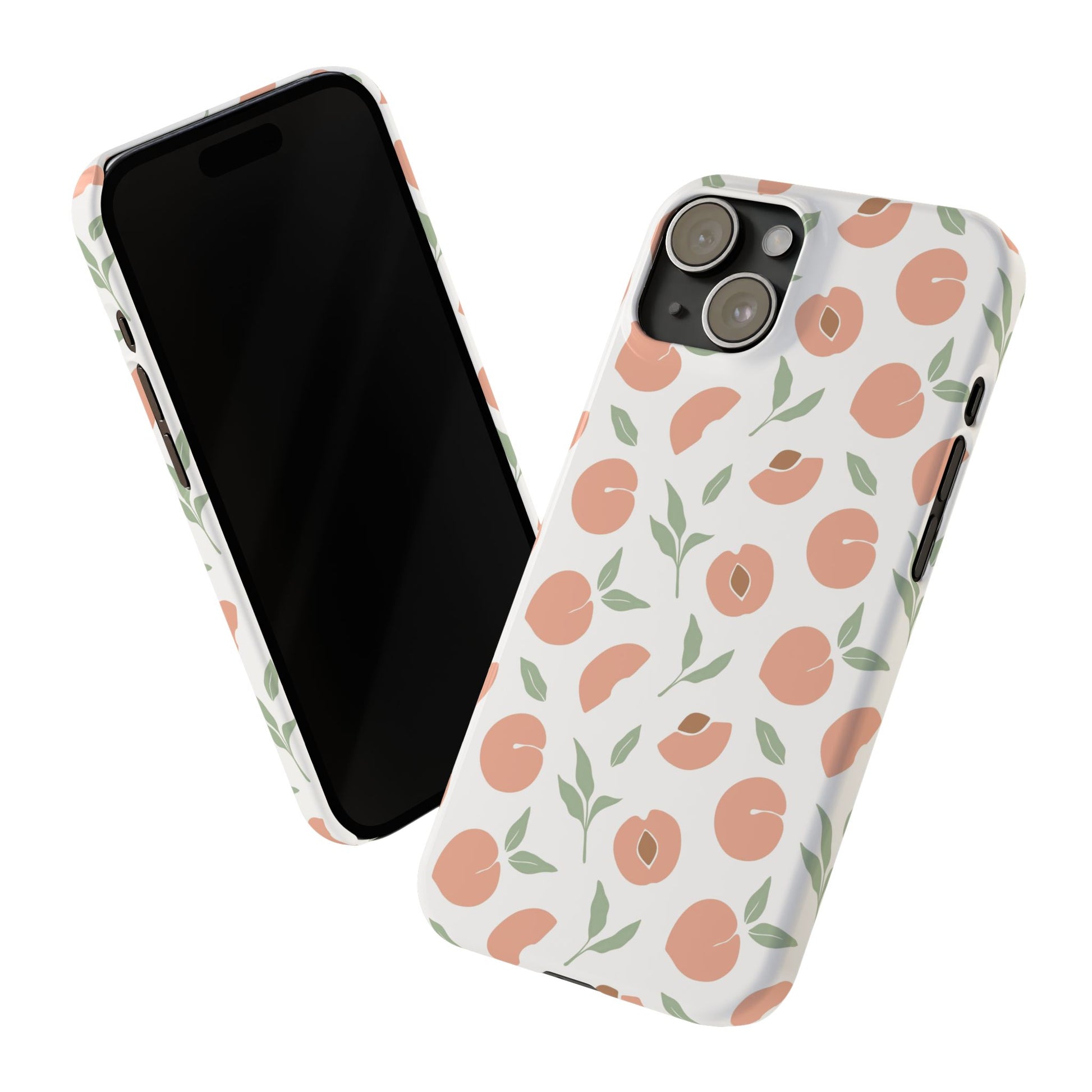 Peach Fruit Minimalist Design-  Slim Phone Case
