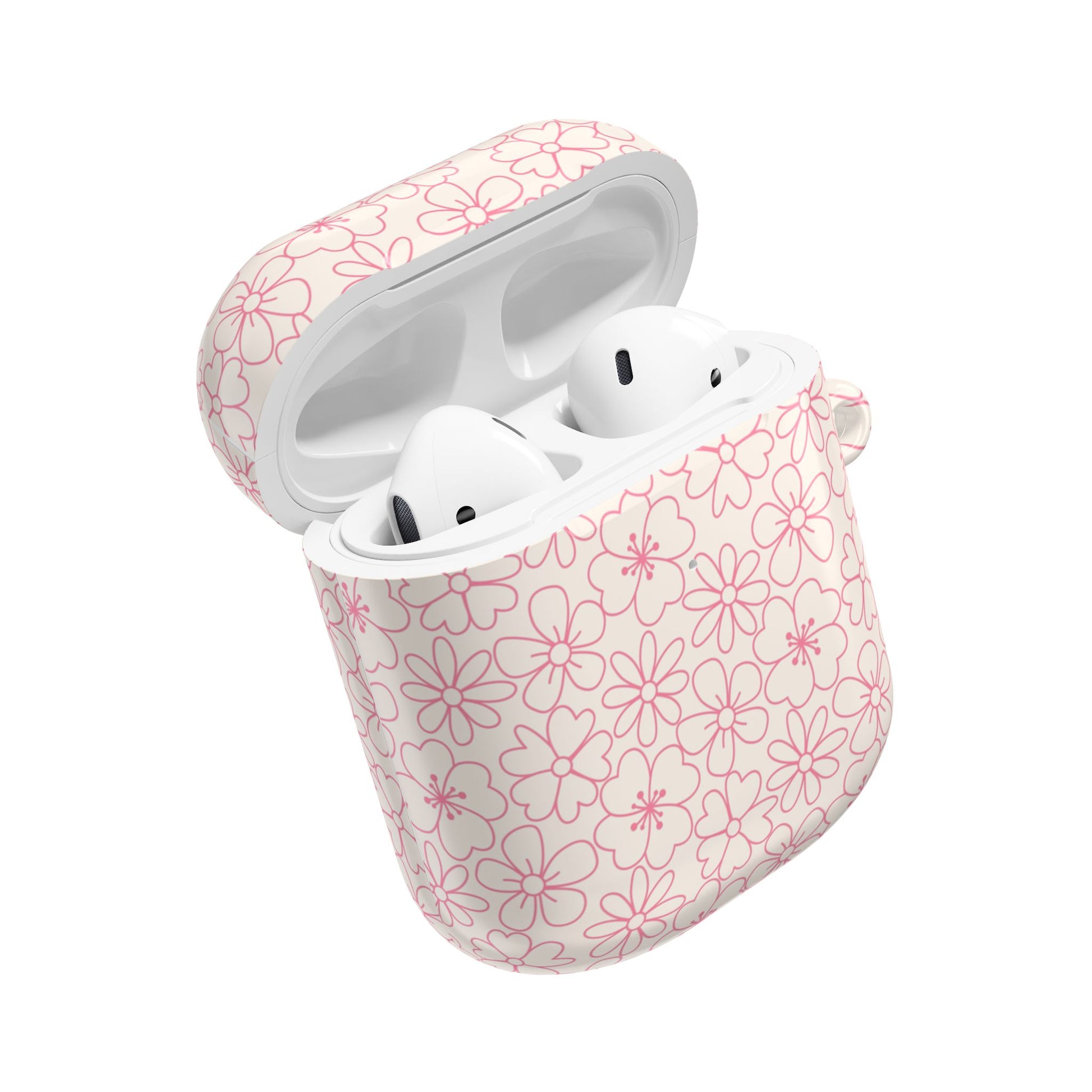 Flower Cute Minimalist White and Pink - AirPods Case