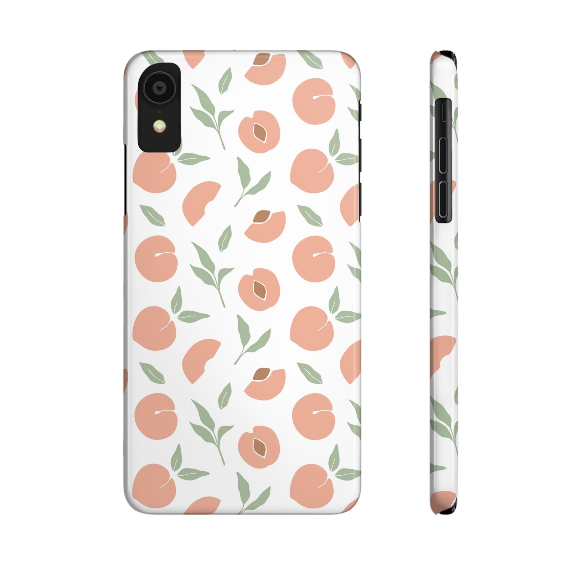 Peach Fruit Minimalist Design-  Slim Phone Case