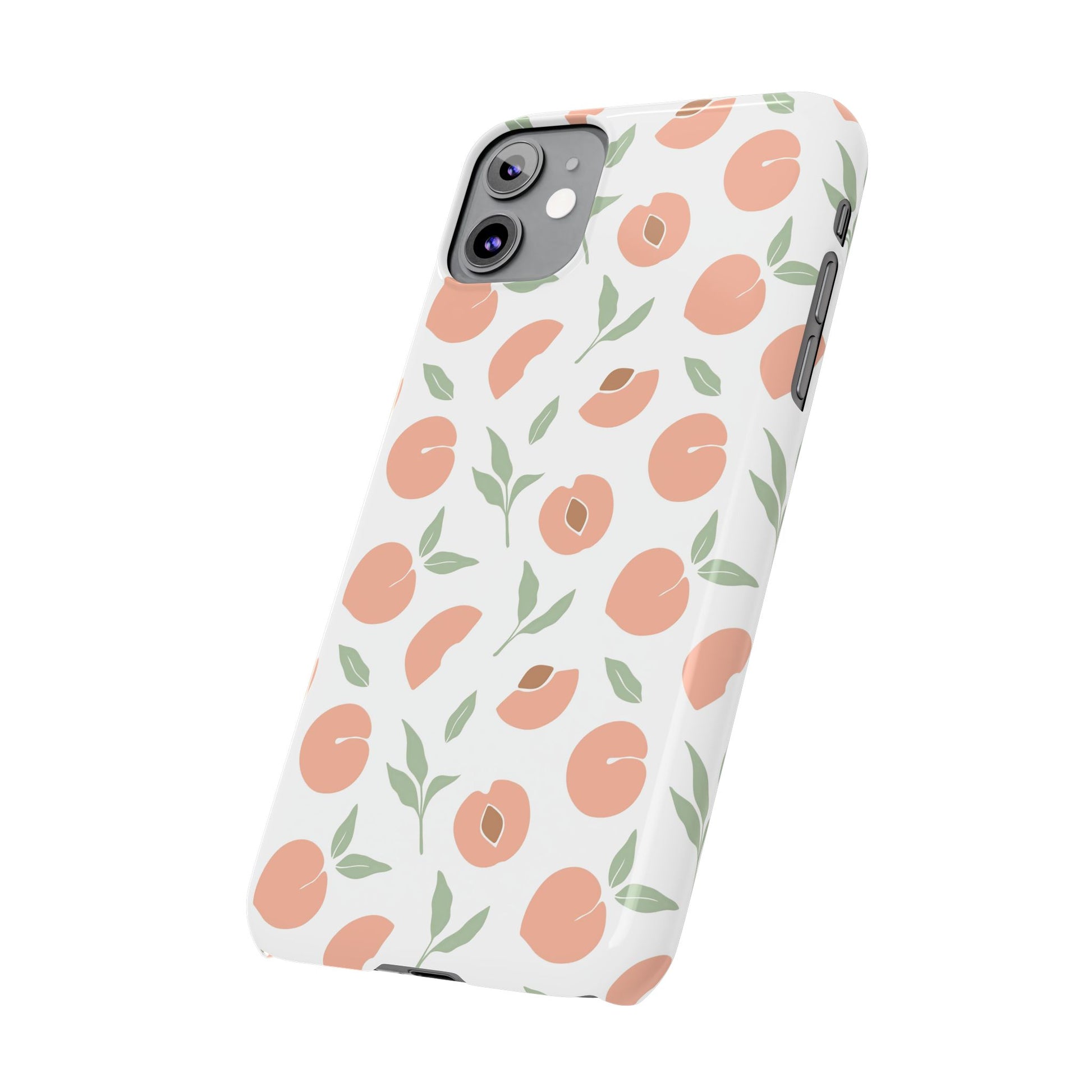 Peach Fruit Minimalist Design-  Slim Phone Case