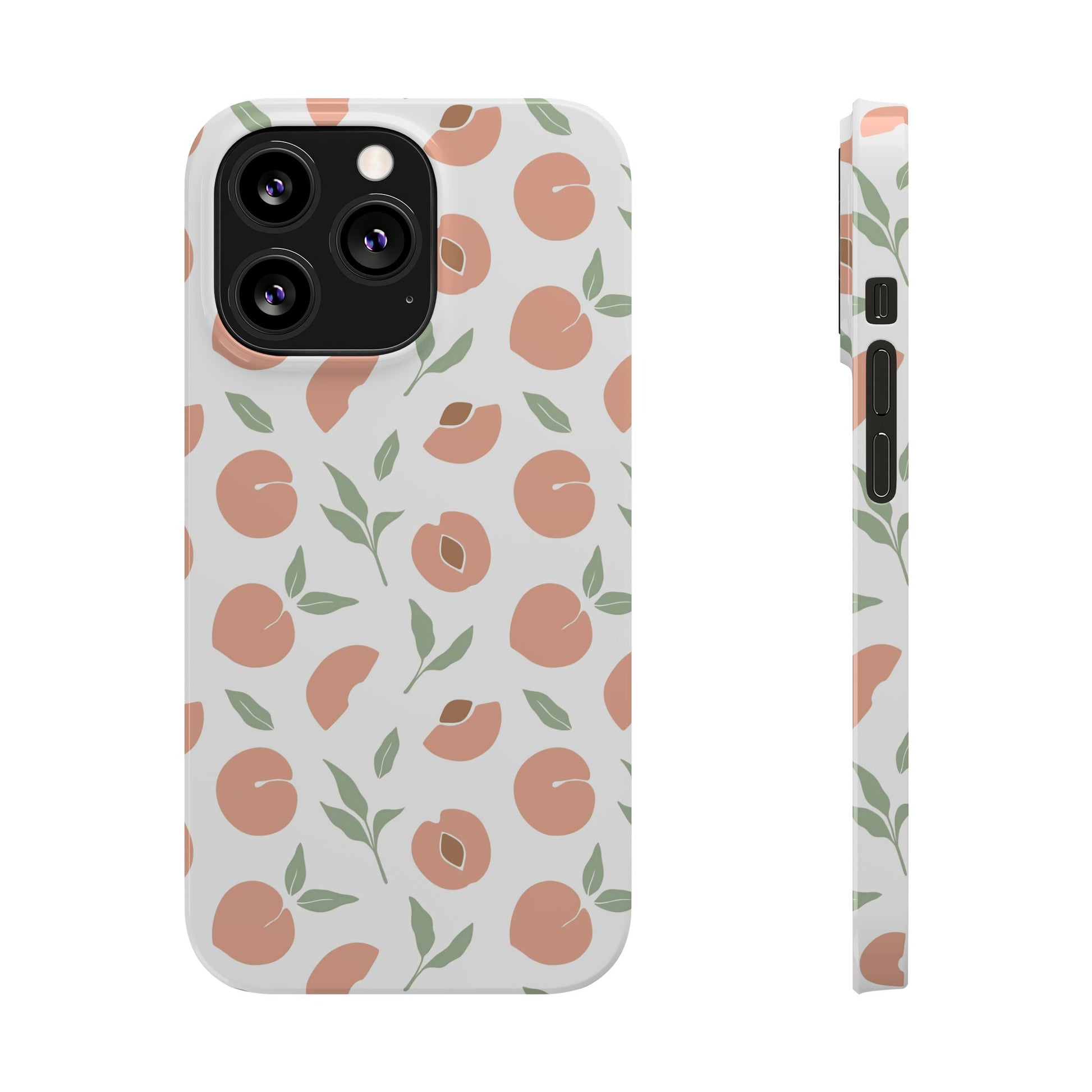 Peach Fruit Minimalist Design-  Slim Phone Case