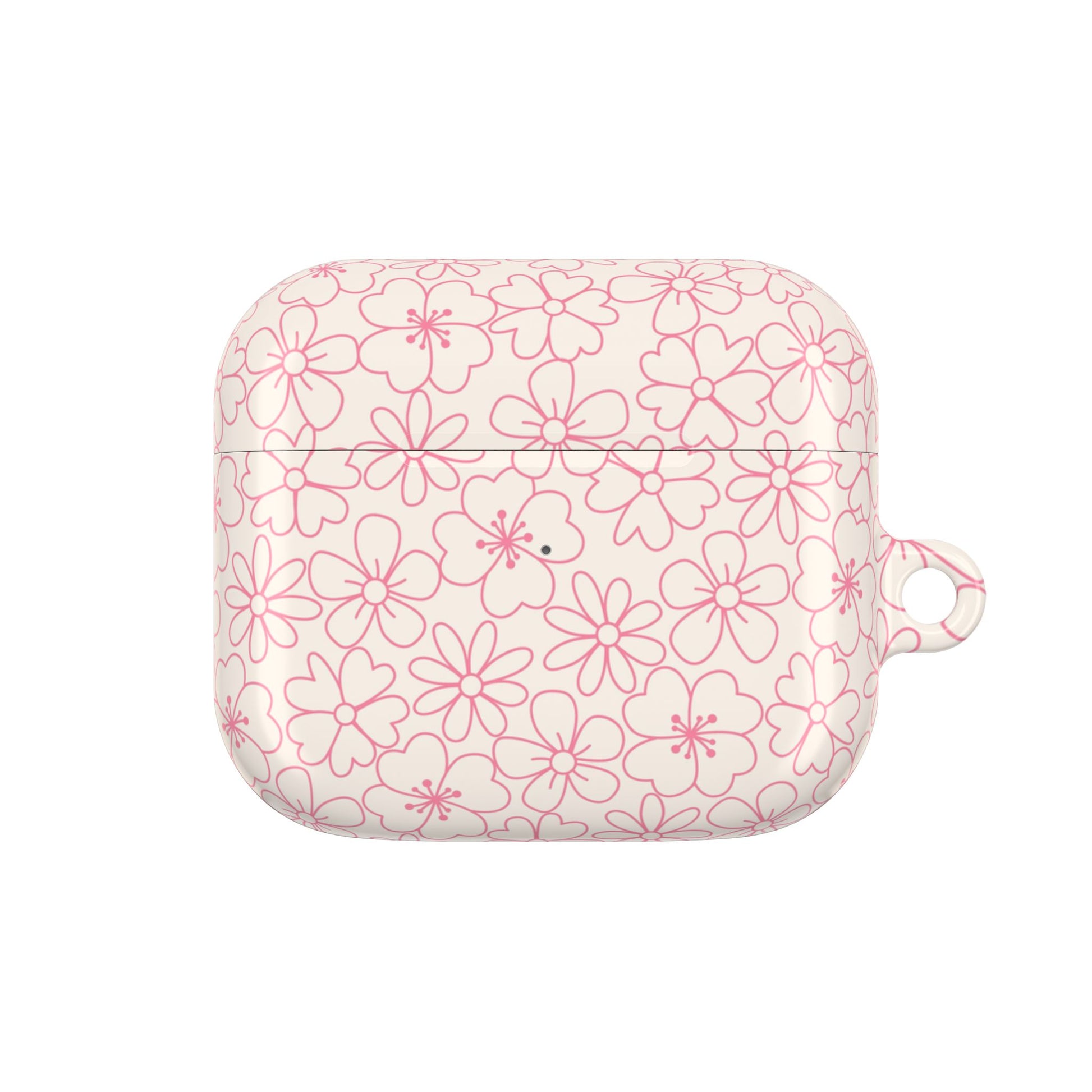Flower Cute Minimalist White and Pink - AirPods Case