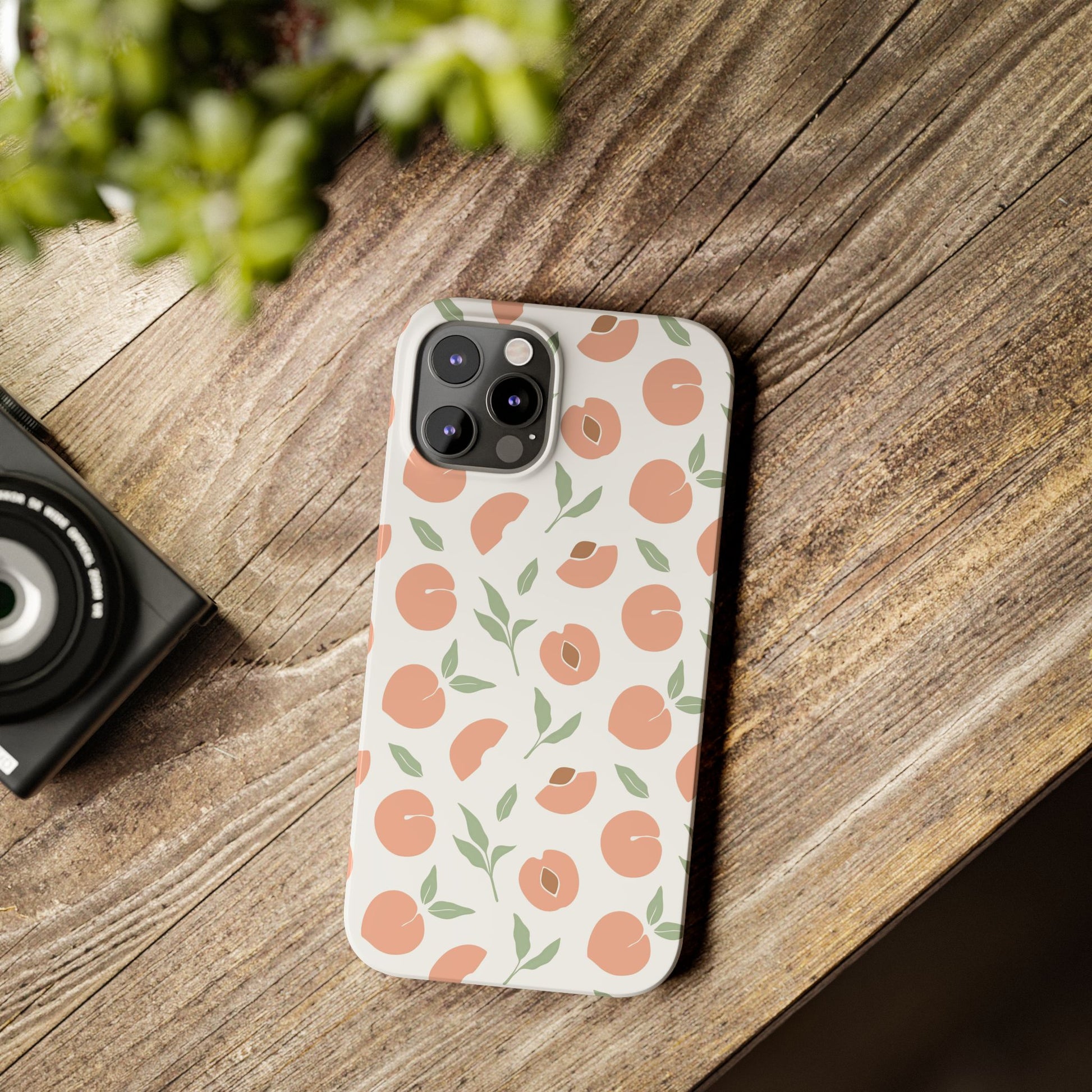 Peach Fruit Minimalist Design-  Slim Phone Case
