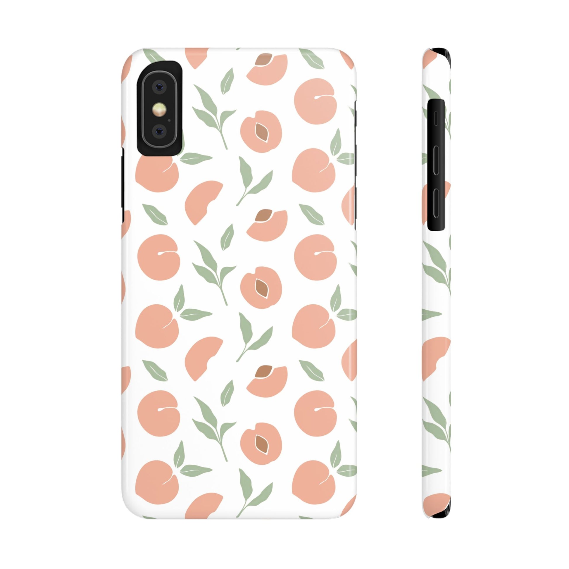 Peach Fruit Minimalist Design-  Slim Phone Case
