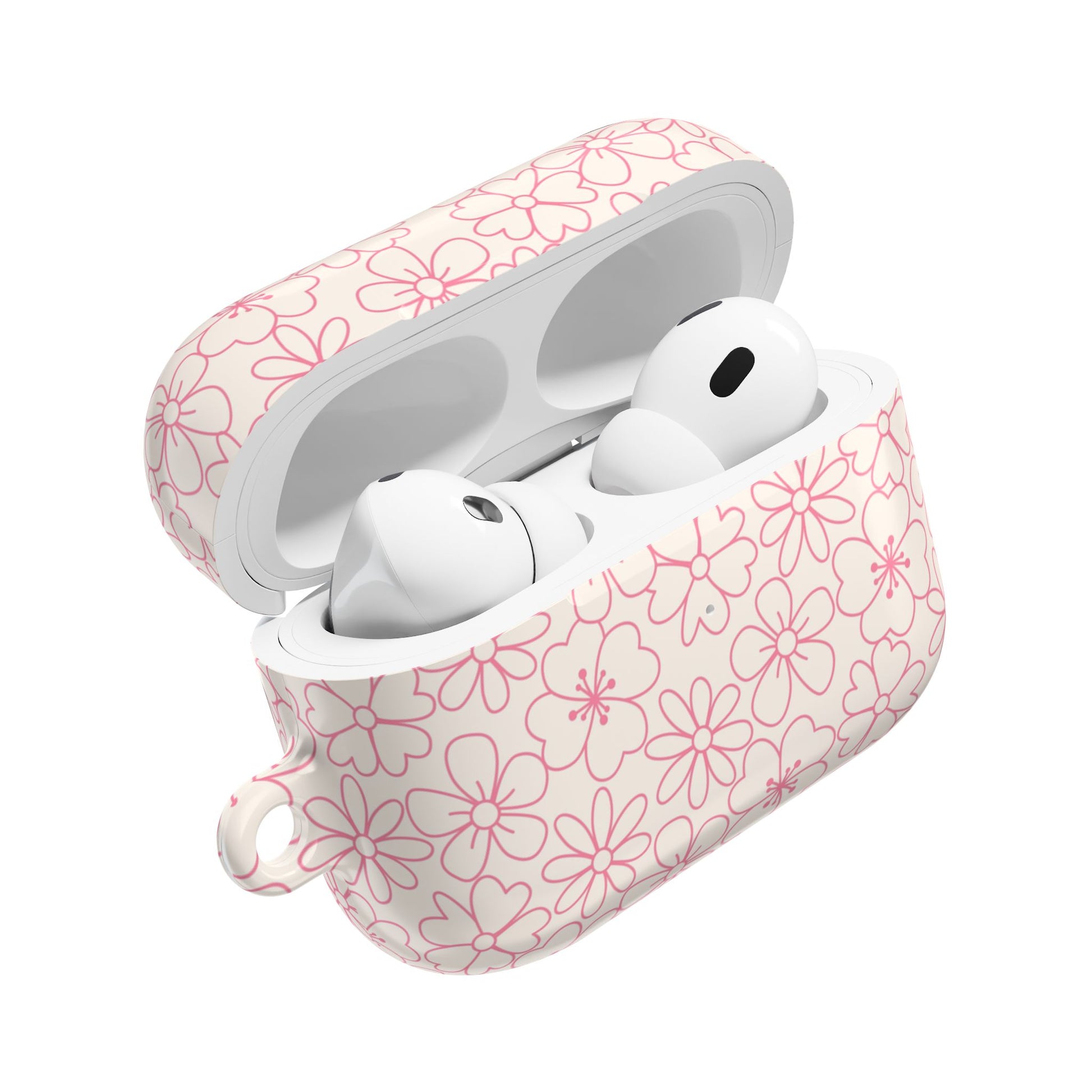 Flower Cute Minimalist White and Pink - AirPods Case