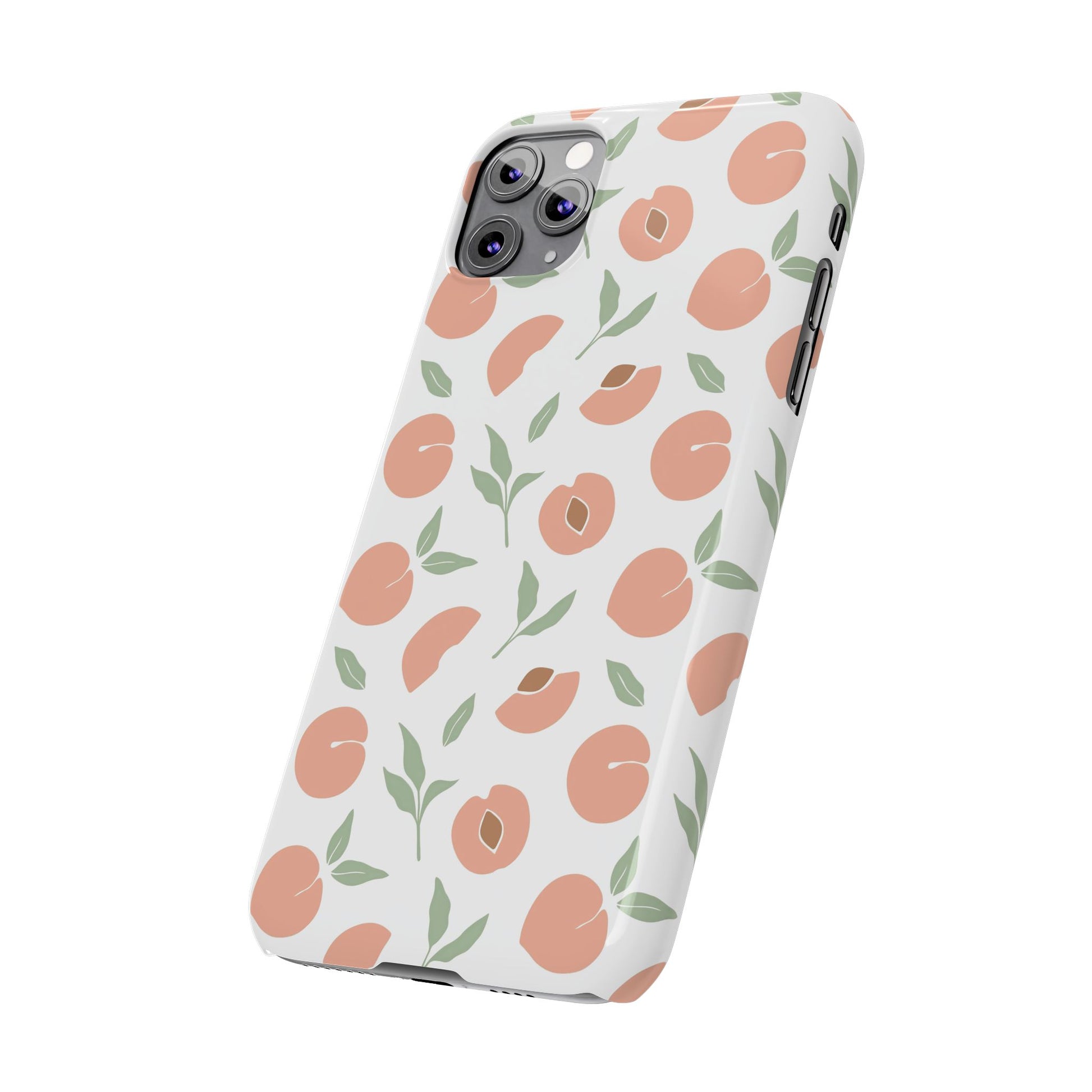 Peach Fruit Minimalist Design-  Slim Phone Case