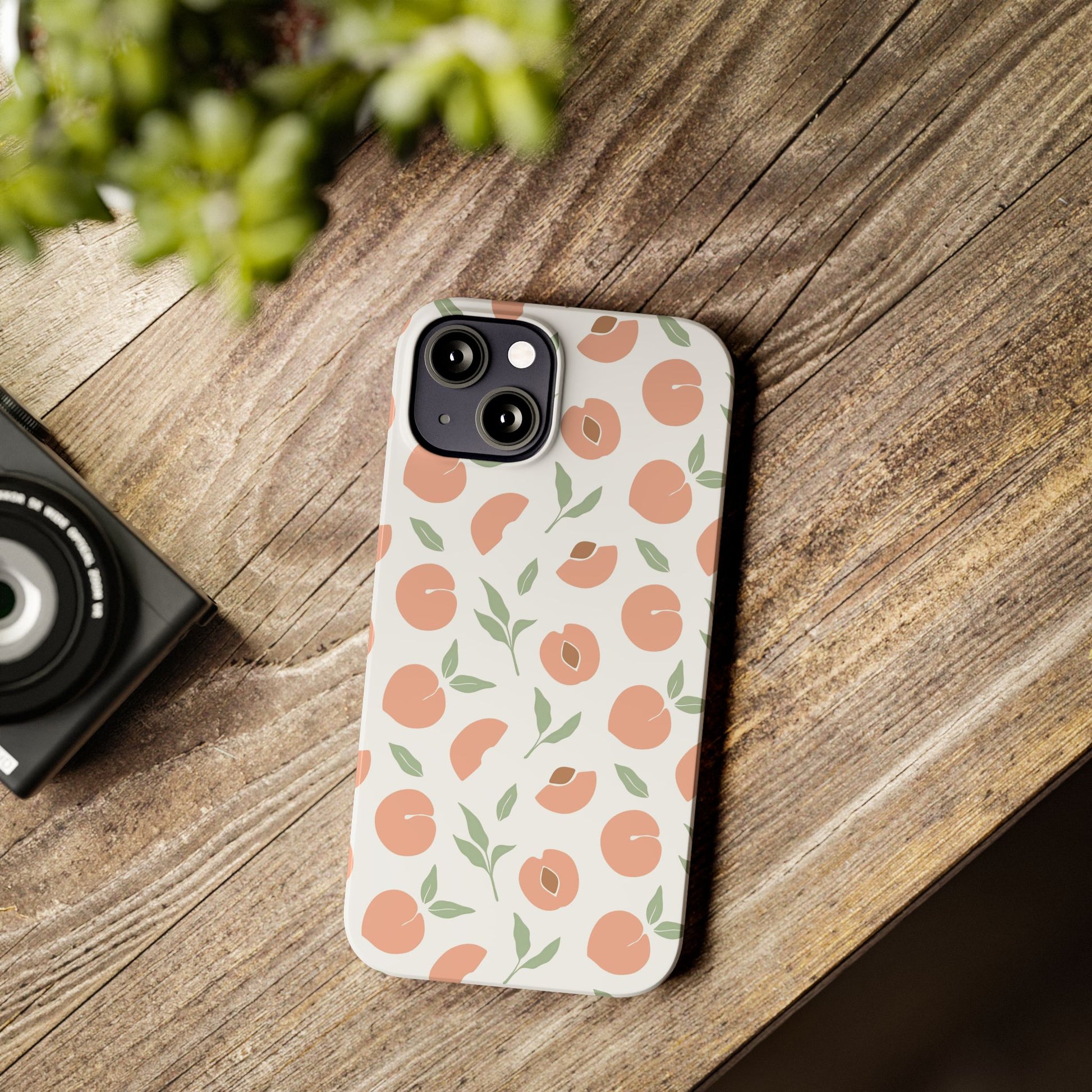 Peach Fruit Minimalist Design-  Slim Phone Case