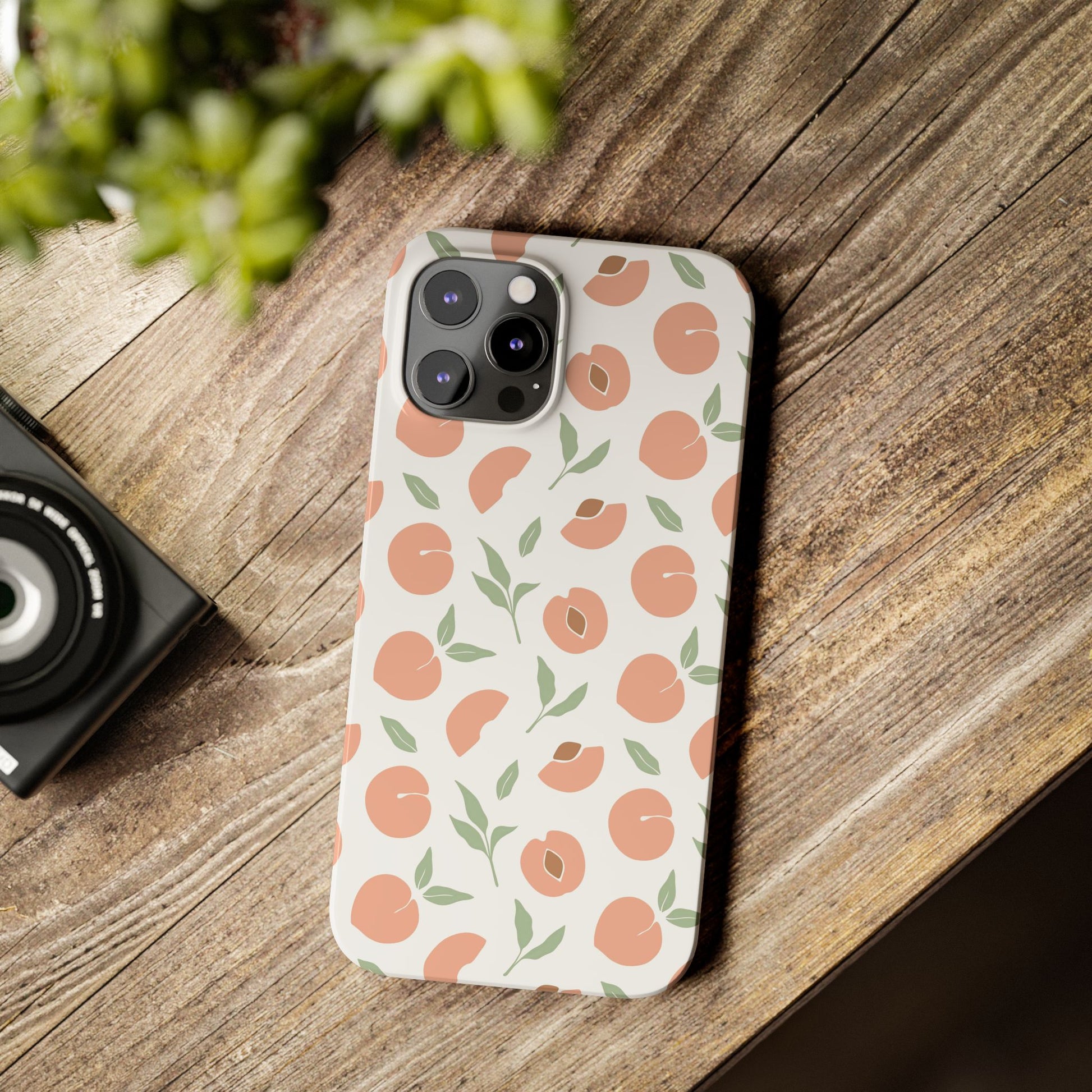 Peach Fruit Minimalist Design-  Slim Phone Case
