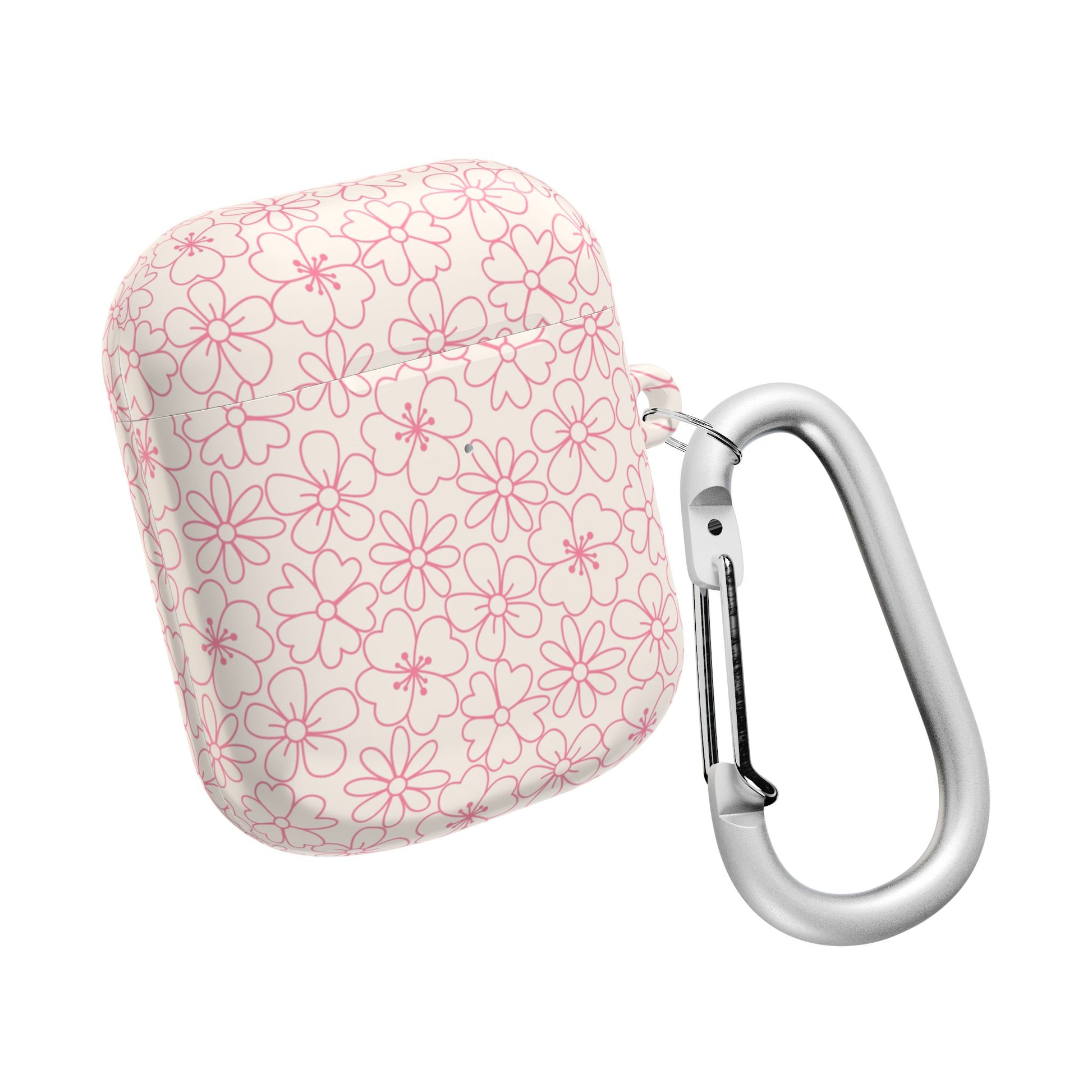 Flower Cute Minimalist White and Pink - AirPods Case