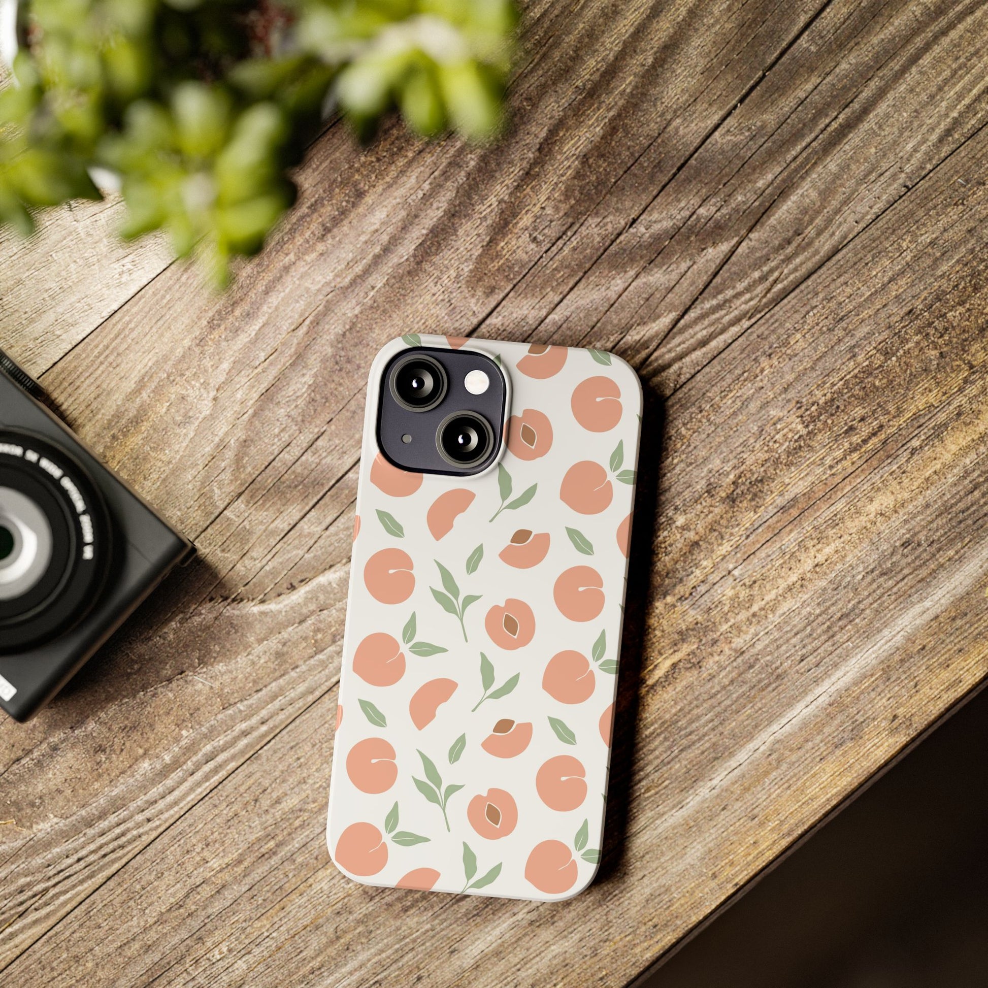 Peach Fruit Minimalist Design-  Slim Phone Case
