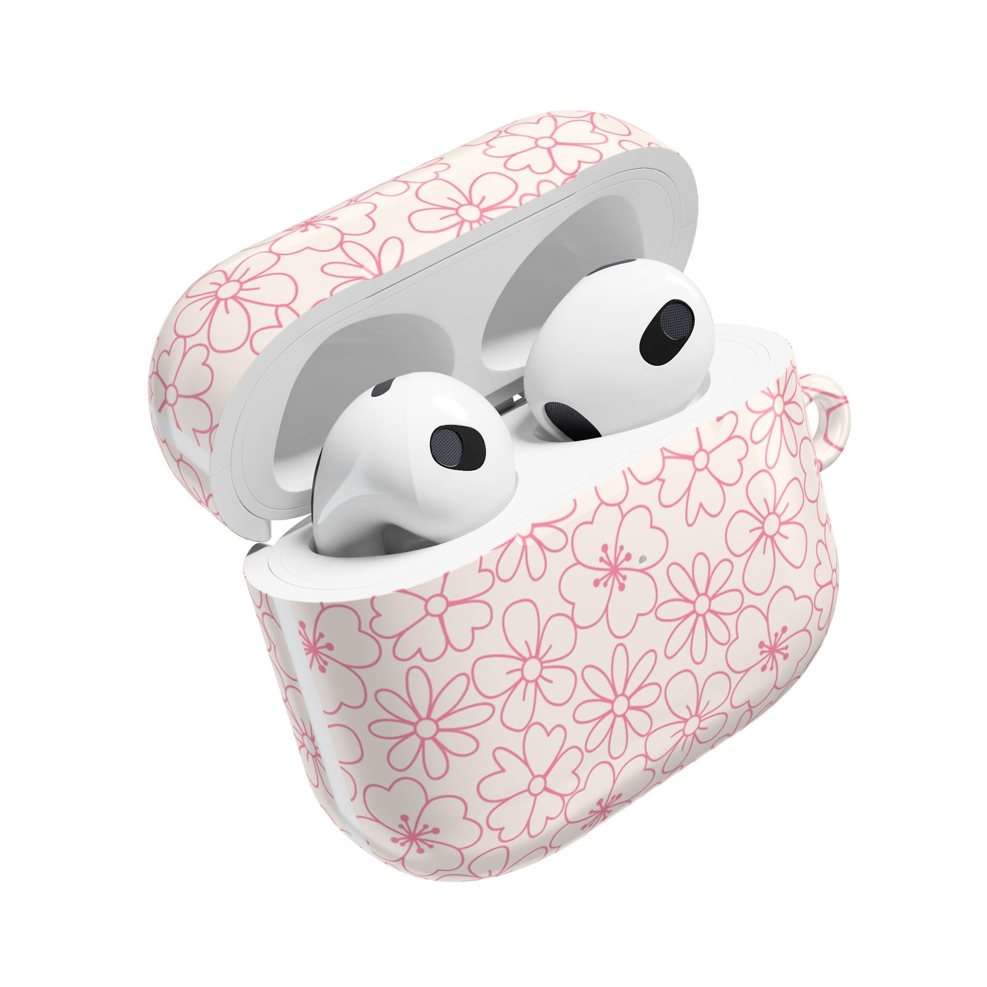 Flower Cute Minimalist White and Pink - AirPods Case