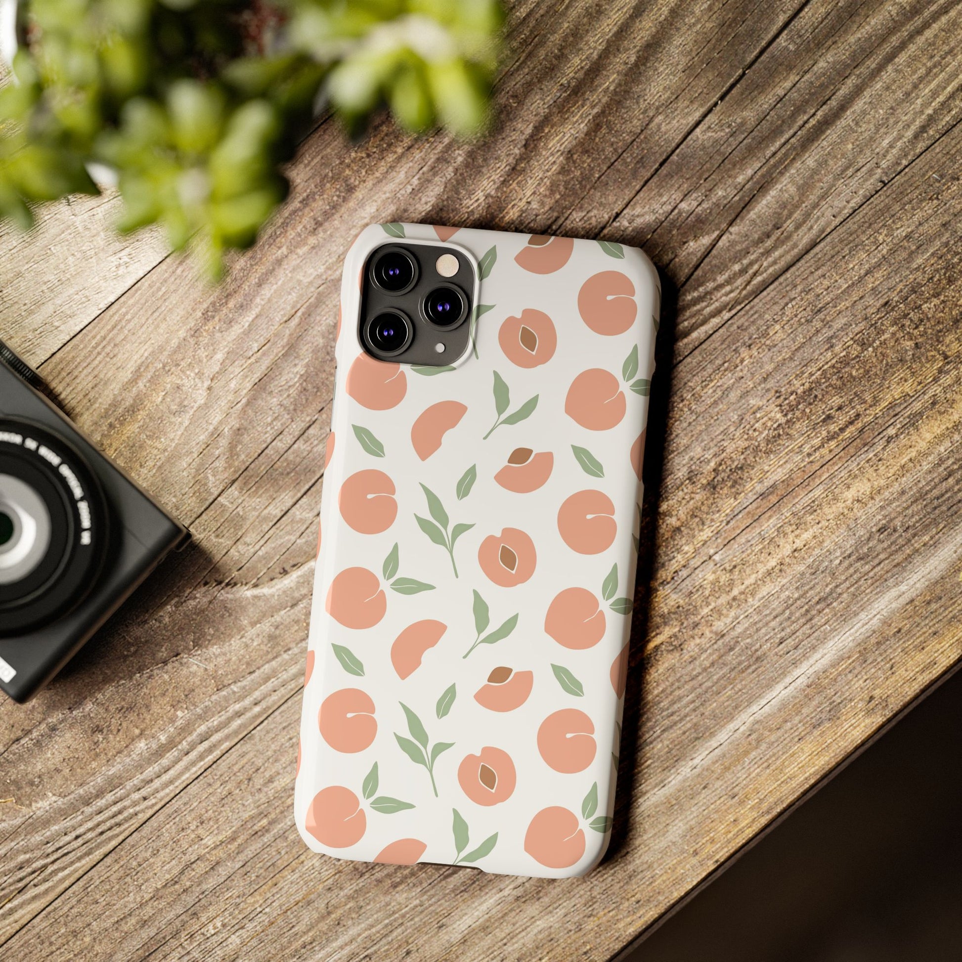 Peach Fruit Minimalist Design-  Slim Phone Case