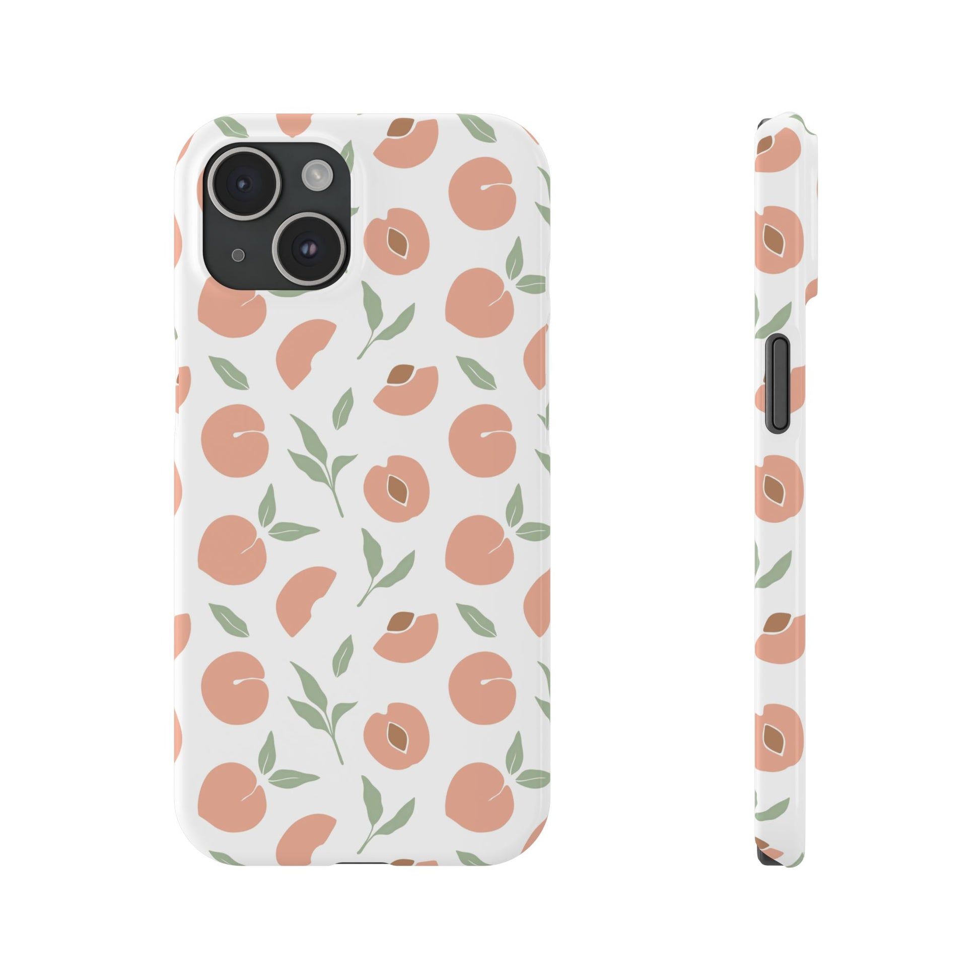 Peach Fruit Minimalist Design-  Slim Phone Case