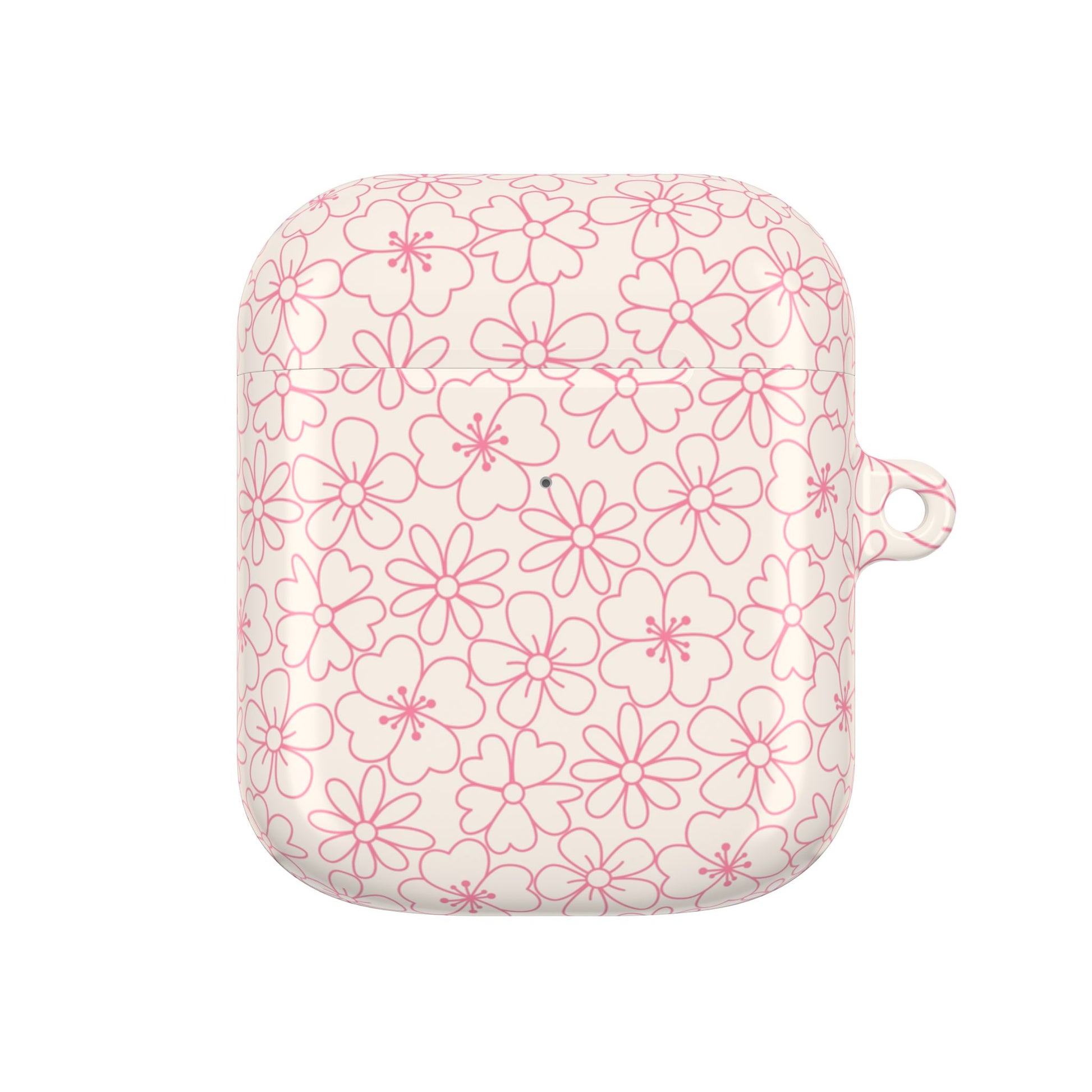 Flower Cute Minimalist White and Pink - AirPods Case