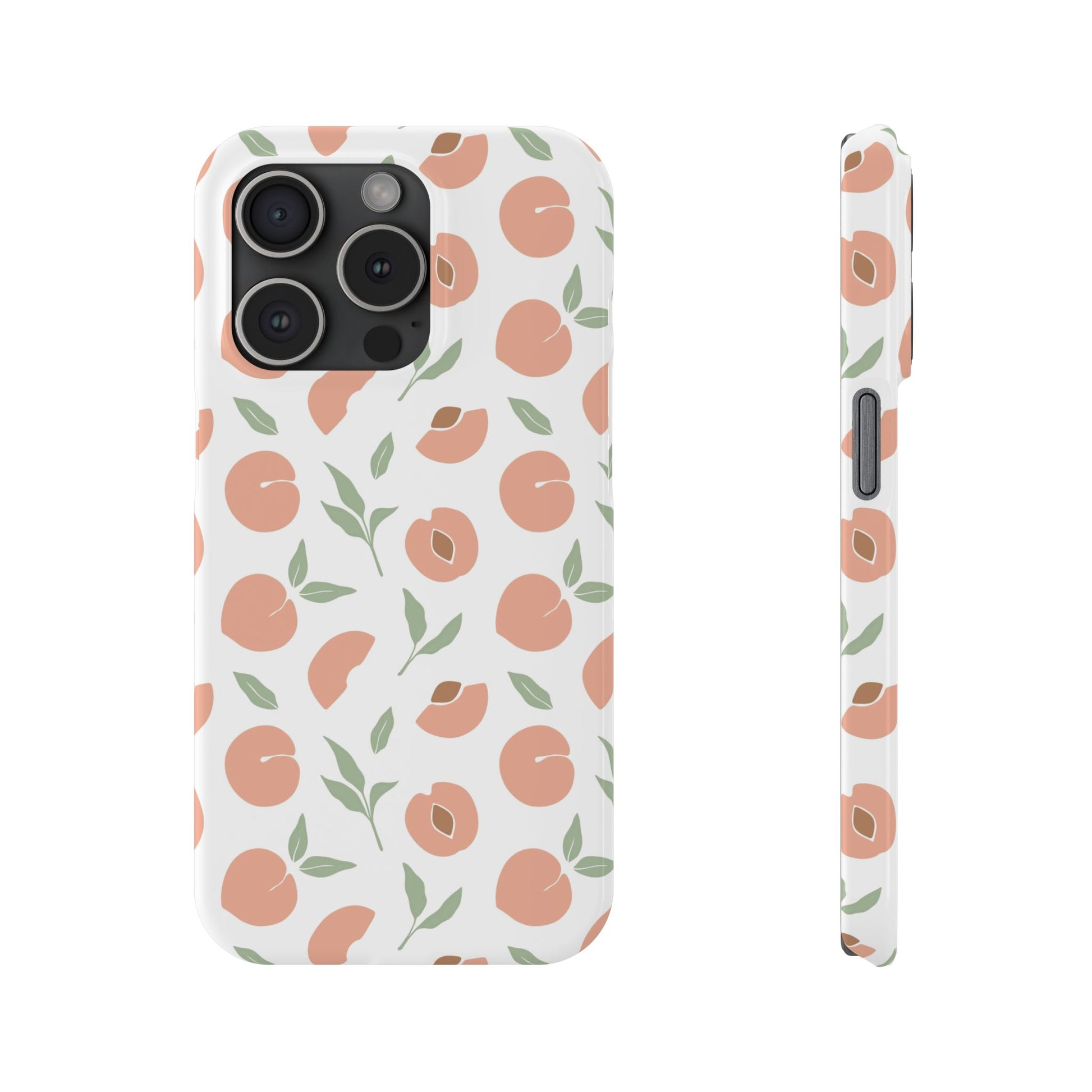 Peach Fruit Minimalist Design-  Slim Phone Case
