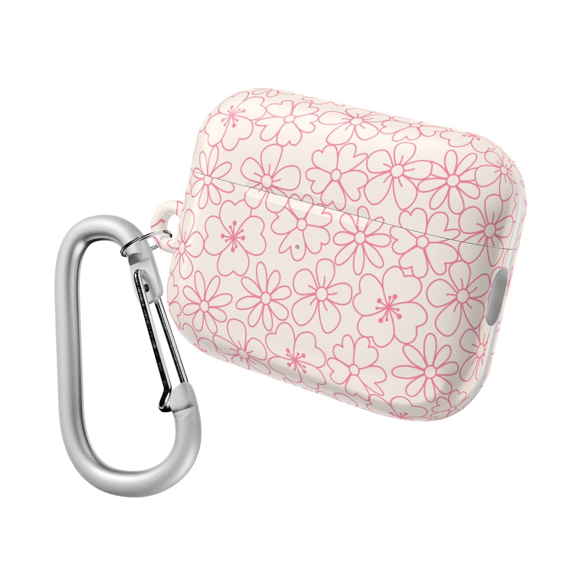 Flower Cute Minimalist White and Pink - AirPods Case