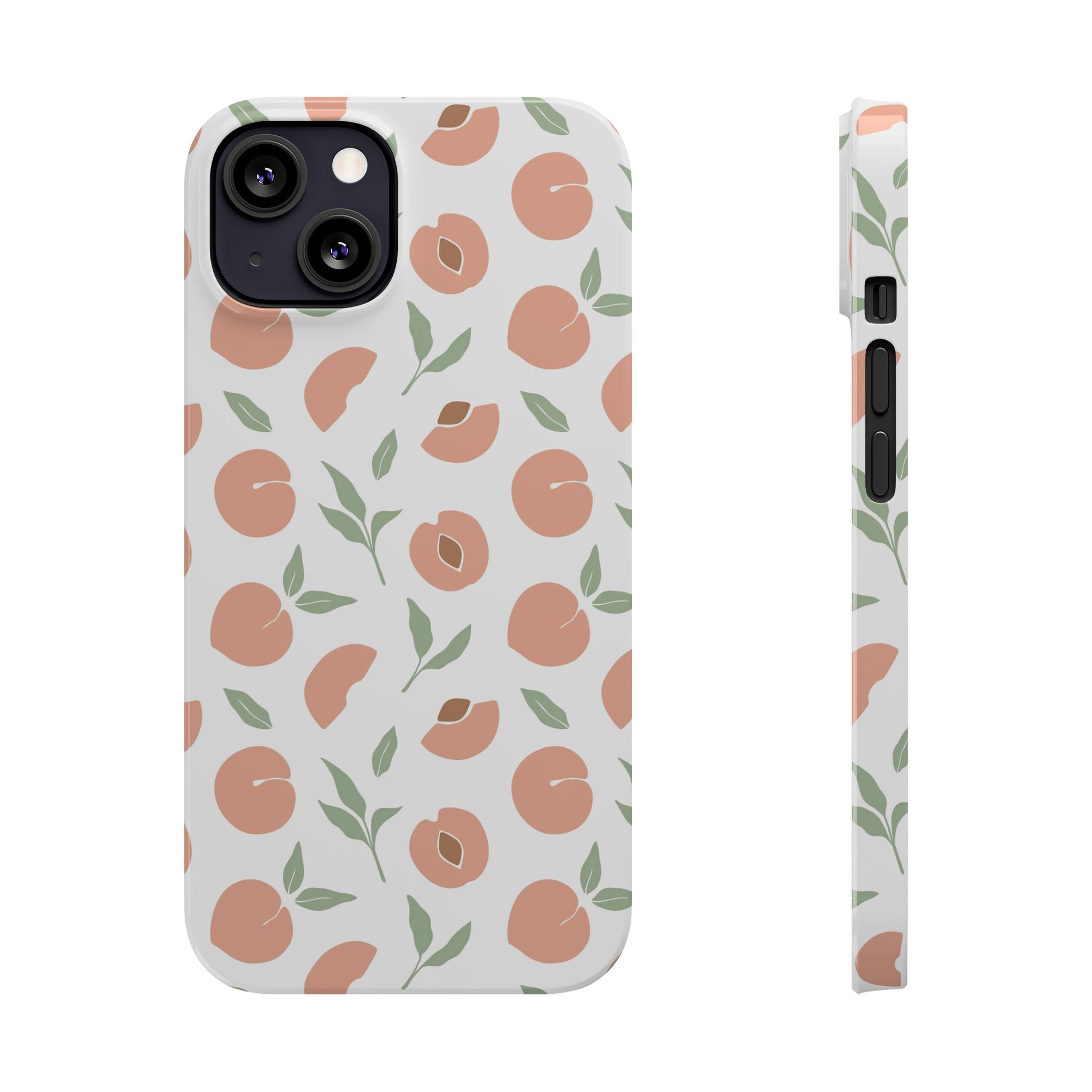 Peach Fruit Minimalist Design-  Slim Phone Case