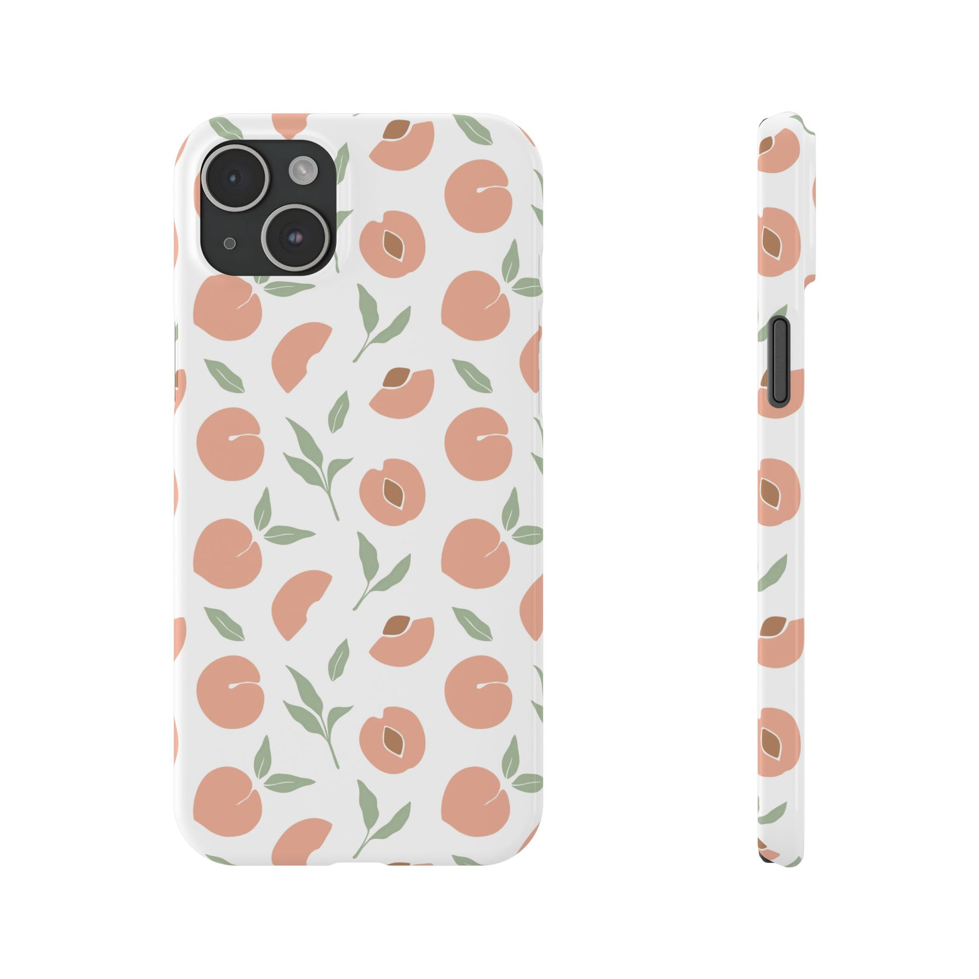Peach Fruit Minimalist Design-  Slim Phone Case