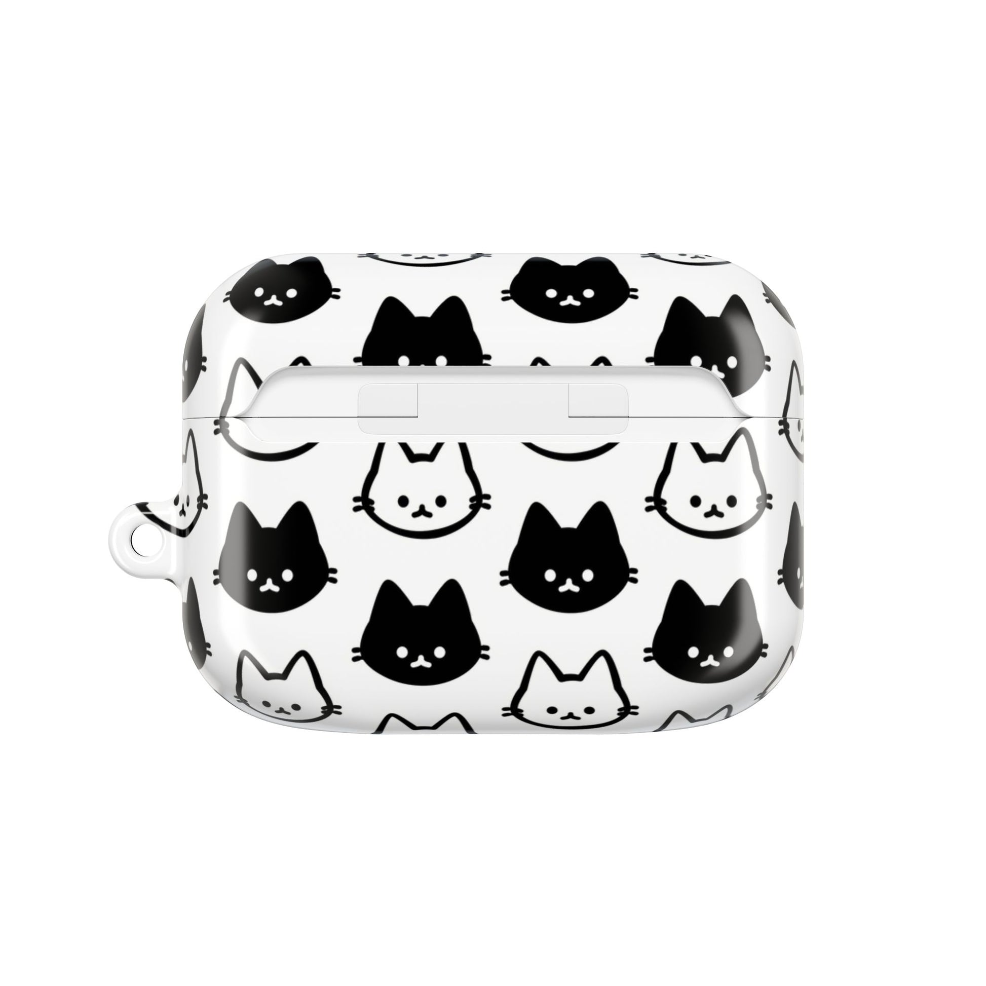 Cute Black & White Cat Faces for Cat Lovers - AirPods Case