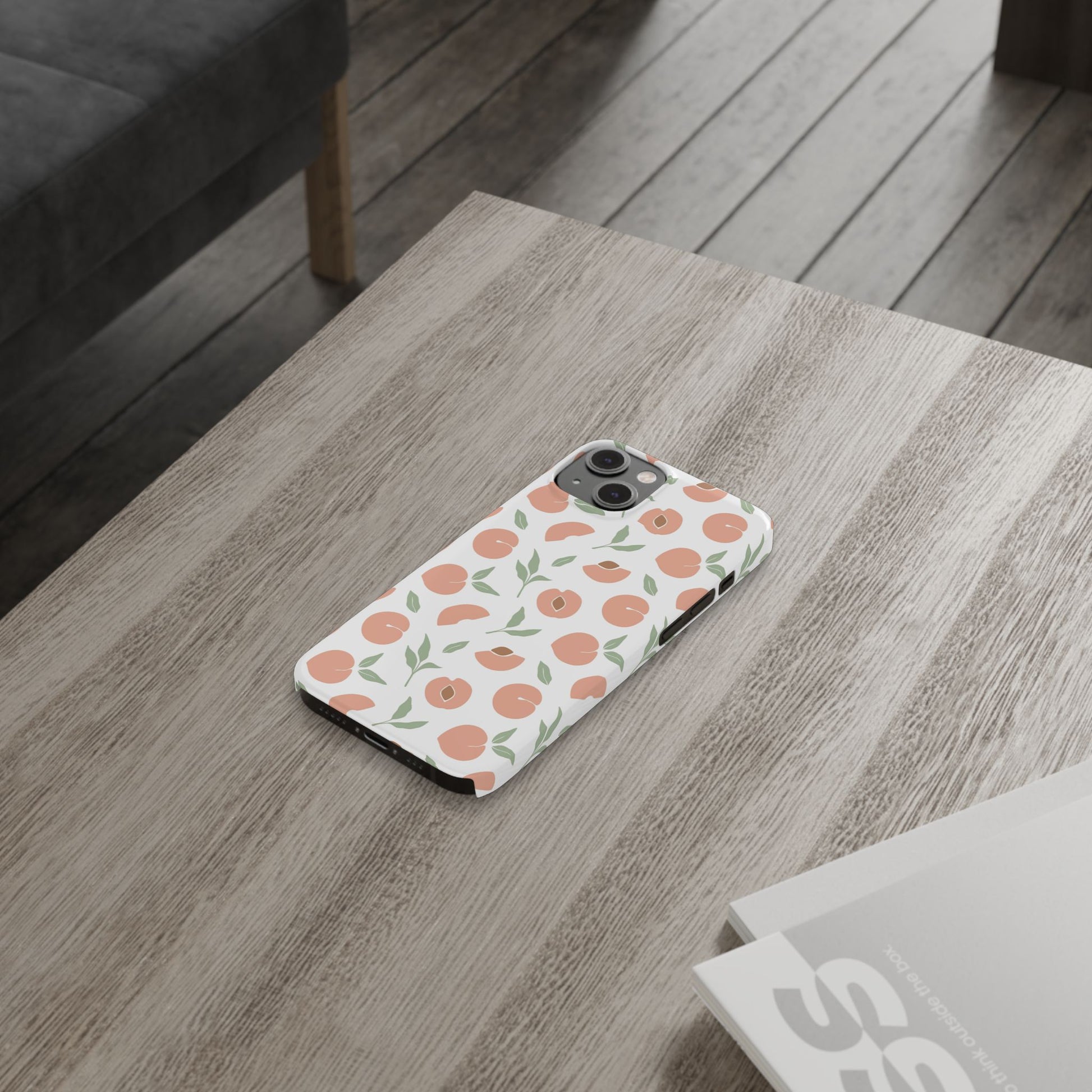 Peach Fruit Minimalist Design-  Slim Phone Case