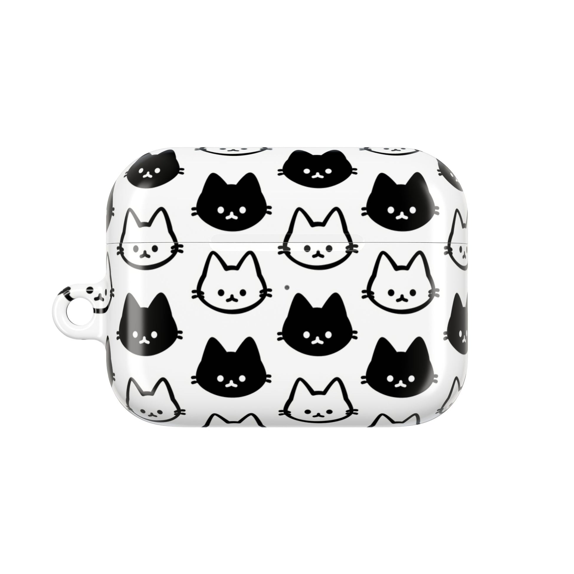 Cute Black & White Cat Faces for Cat Lovers - AirPods Case