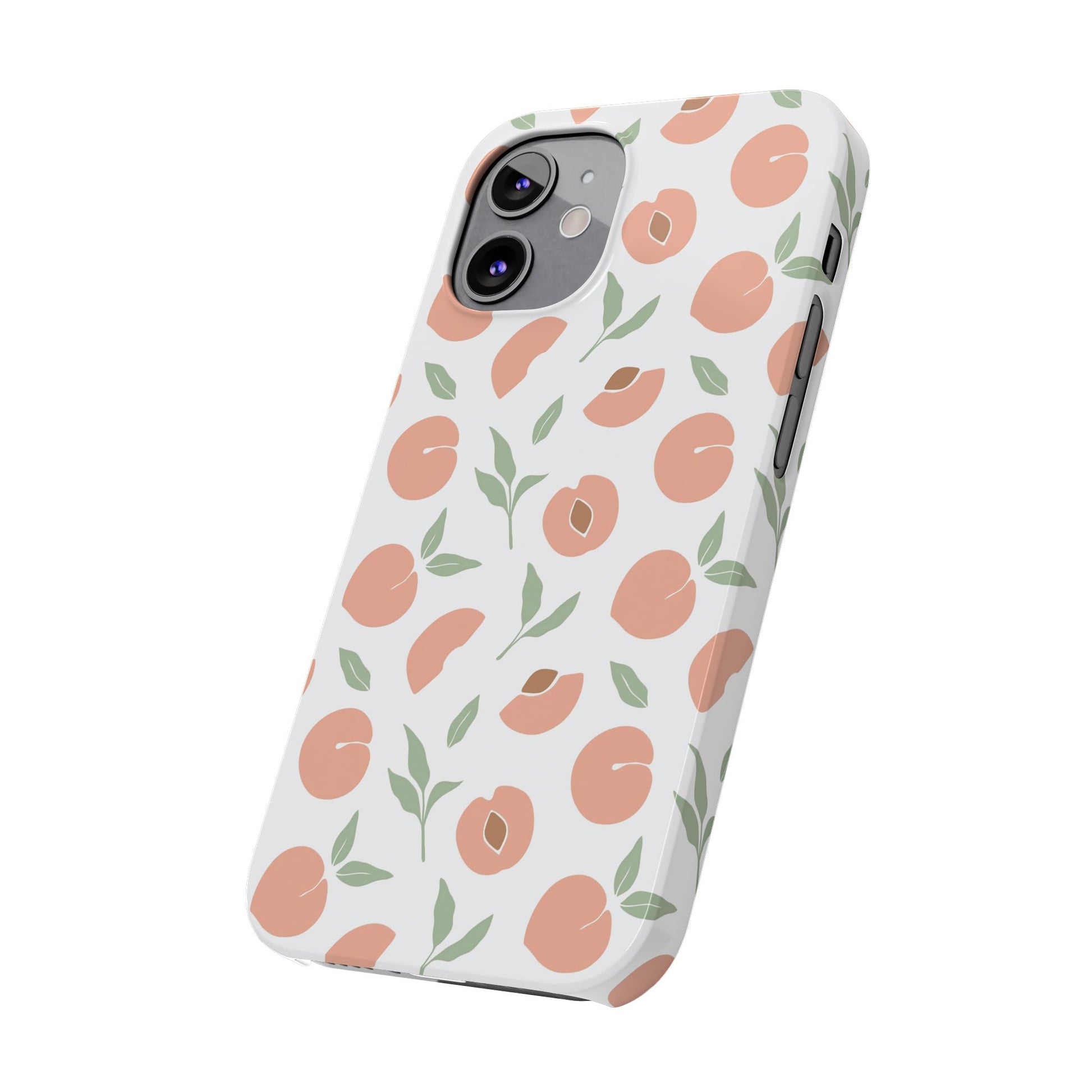 Peach Fruit Minimalist Design-  Slim Phone Case