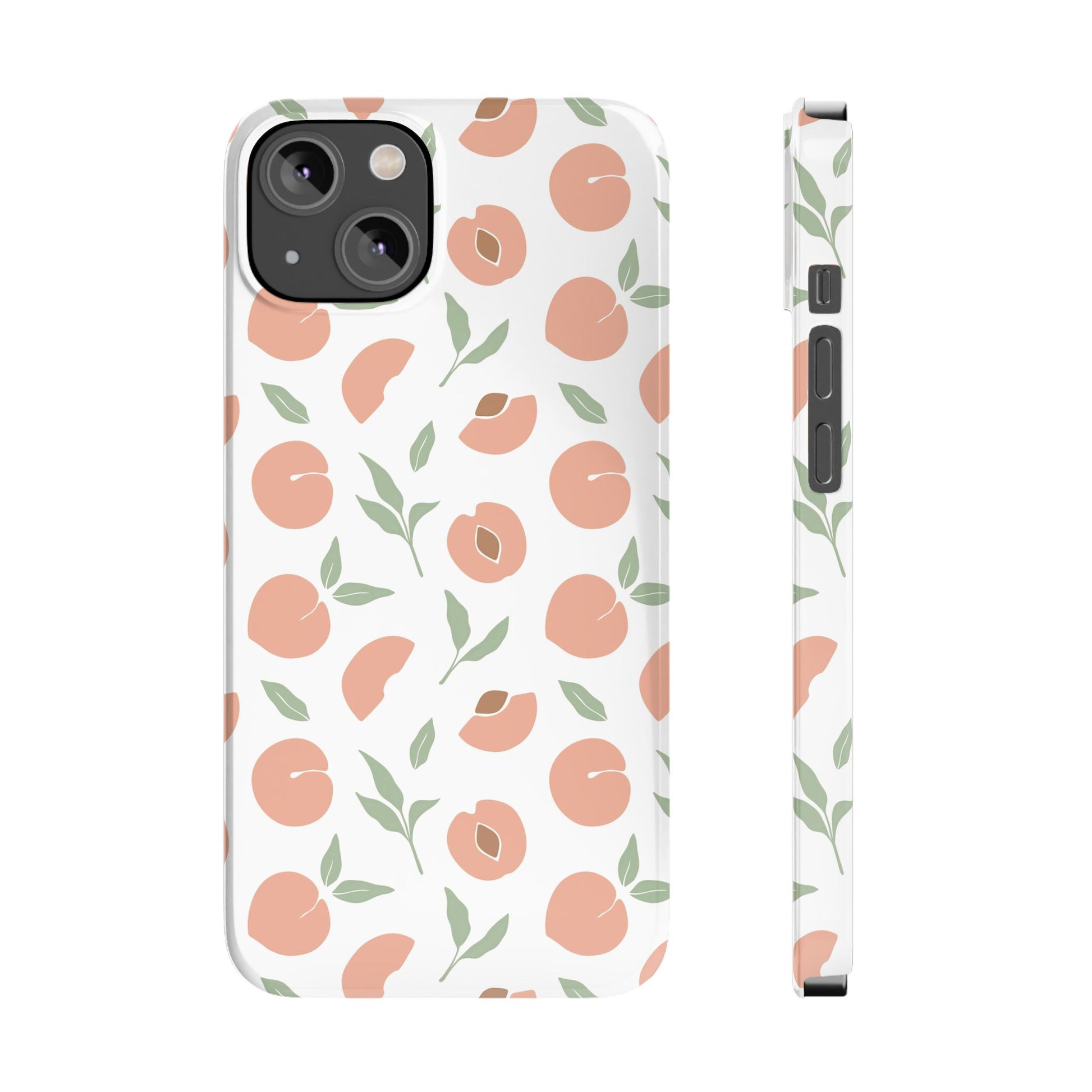 Peach Fruit Minimalist Design-  Slim Phone Case