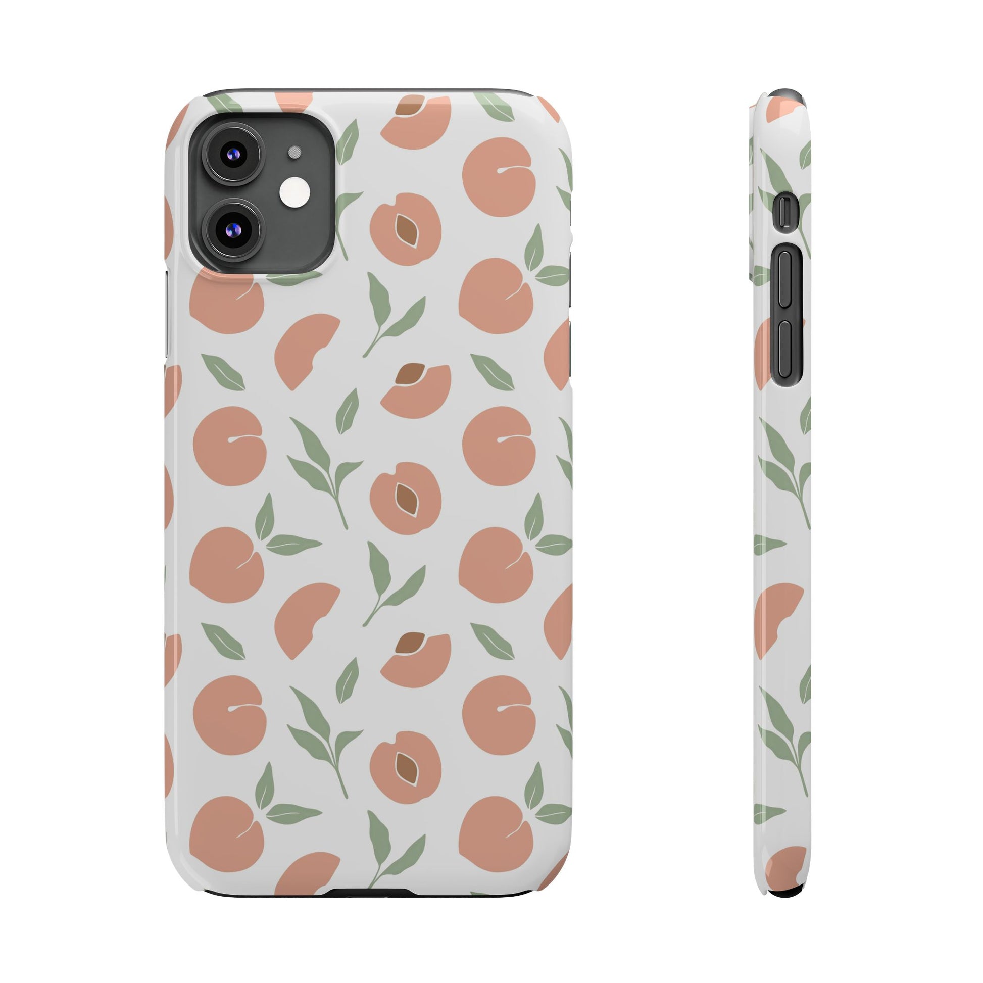 Peach Fruit Minimalist Design-  Slim Phone Case