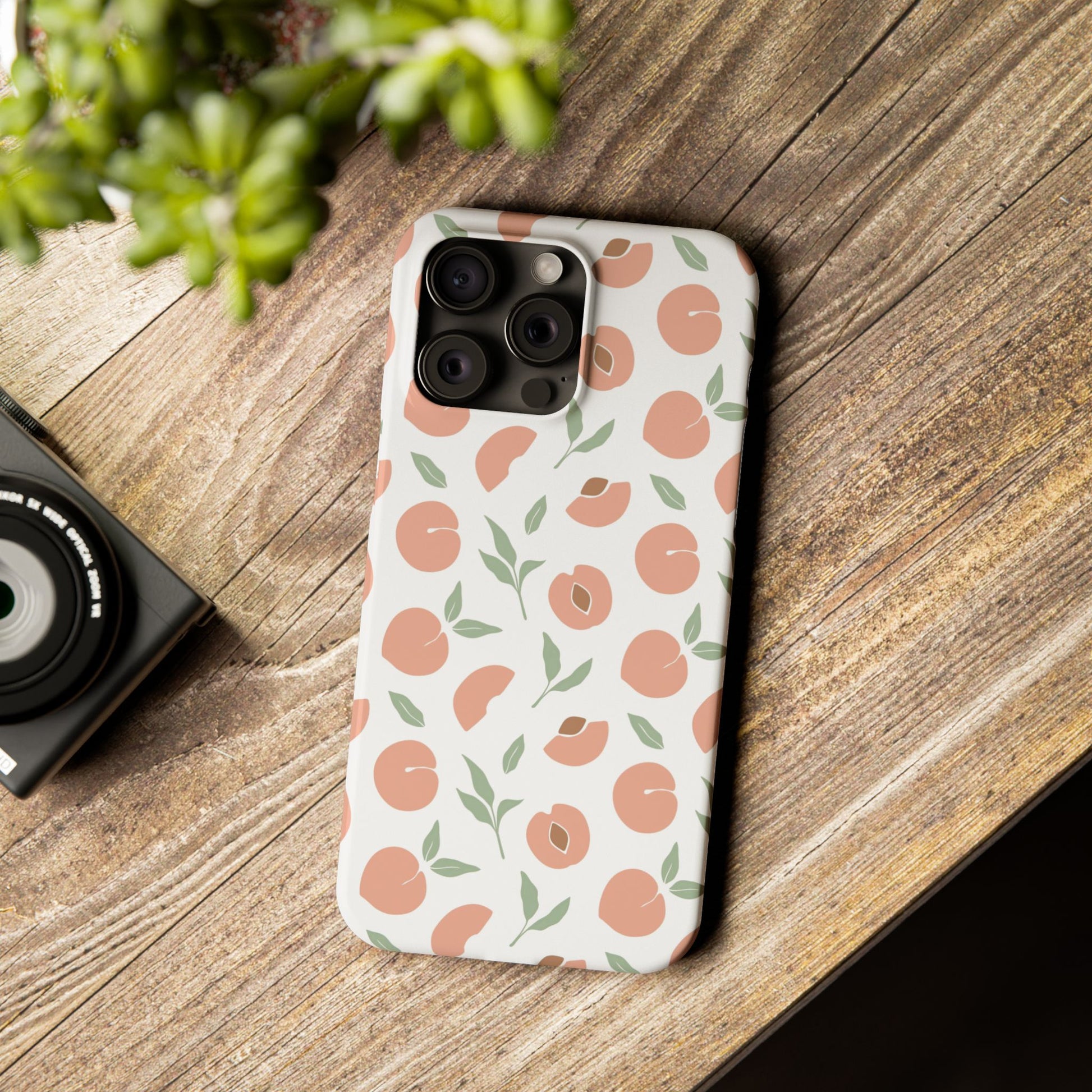 Peach Fruit Minimalist Design-  Slim Phone Case